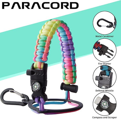 40oz Insulated Water Bottles with Straw and Paracord Handle, Metal Flask Bottle Keep Cold for Cold-48H Hot-24H, Double Vacuum Travel Thermo Mug with Carrying Pouch for Sports Hiking Cycling Running