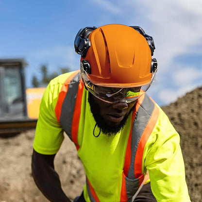 GE Safety Helmet: ANSI Type 2 Class G & E, Advanced Impact Technology, Ultra Comfortable Memory Foam, Heat Stress Reduction, Compatible with Accessories, Adjustable Size OSHA Approved