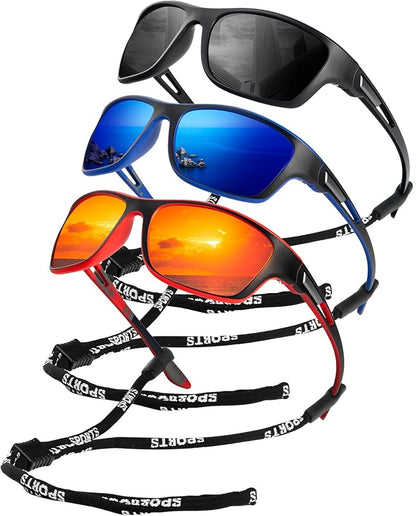 KALIYADI Polarized Sunglasses for Men, Sports Sun Glasses for Driving Cycling Fishing with UV protection