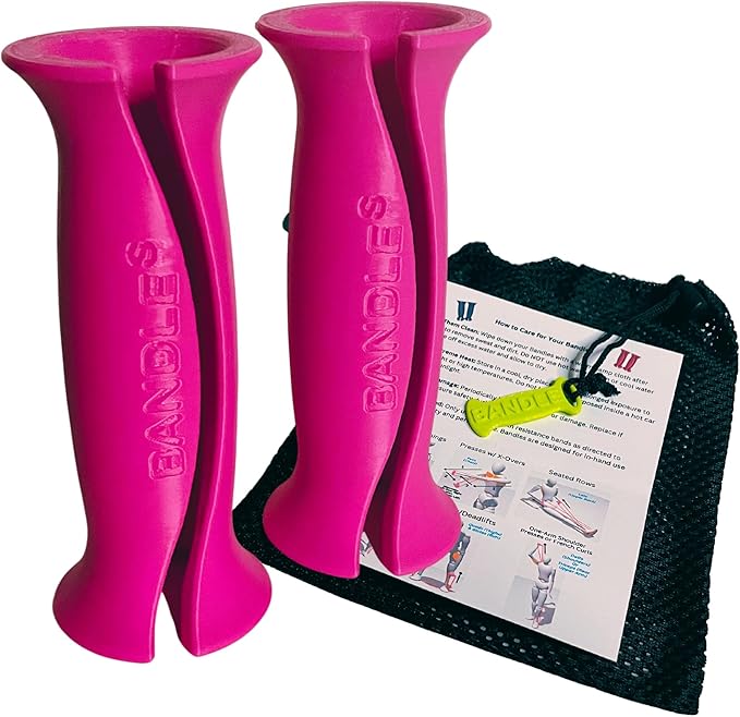 Bandle™ - True Ergonomic Handles for Resistance Bands | Unleash The Full Potential of Pain-Free, Full-Body Workouts | Durable & Comfortable for High-Intensity Training (2 Handles)