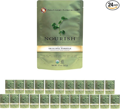Functional Formularies Nourish Organic Tube Feeding Formula And Nutritional Meal Replacement Supplement, 12 Oz Pouch, Pack of 24