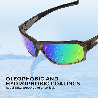 KastKing Chippewa Polarized Fishing Sunglasses, UV400 Protection Full Wrap Frame Sports Cycling Sunglasses, 1.0mm TAC Lenses