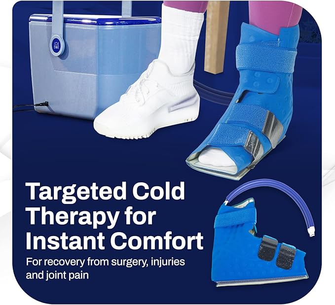 Ice Box - Advanced Cooling Ice Therapy Machine with Ankle Wrap - Ankle Ice Pack Wrap for Targeted Pain Relief, Post Injury/Surgery Recovery, and More