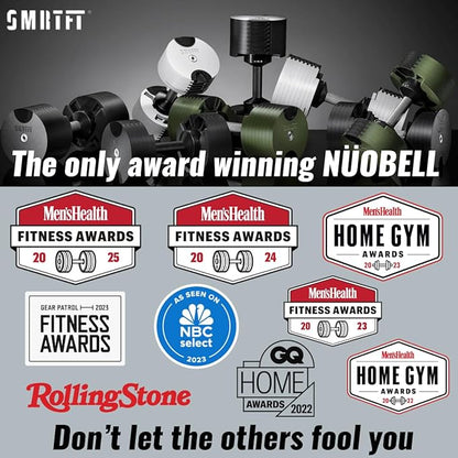 SMRTFT NUOBELL Adjustable Dumbbells | The Original All-in-One NUOBELL Adjustable Dumbbell Set | Feel Real Like Traditional Dumbbells | Highly Durable | Best 2 Year Warranty