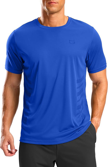 G Gradual Men's Workout Shirts Quick Dry Athletic Running T-Shirts Lightweight Moisture Wicking Short Sleeve Sports Gym Tops