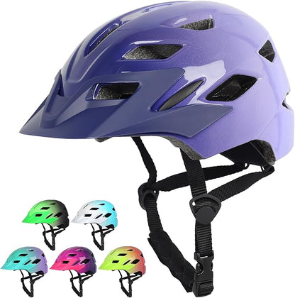 Kids Bike Helmet,Bavilk Kids Boys Girls Bike Helmets with LED Light Detachable Visor Children Youth Teen Multi-Sport for Skating Cycling Scooter Skateboard Adjustable & Lightweight 19.7"-22.4"