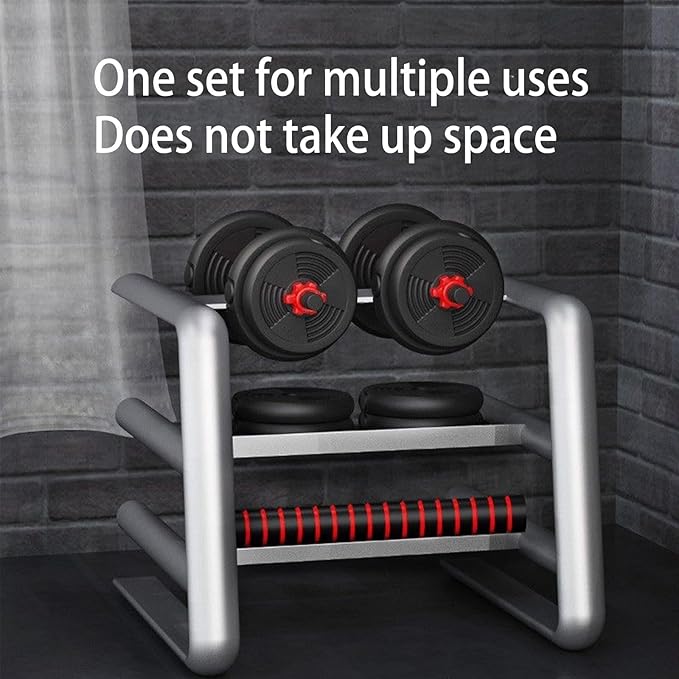 Adjustable Dumbbell Set, 5-44 lbs Free Weight Set with Connector for Barbell, Dumbbells, Push-Up Options, Fitness Exercises for Home Gym Suitable Men/Women