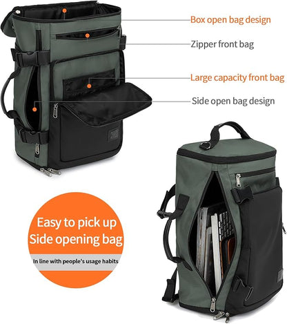 Kalesi Gym Duffle Bag Backpack 4-Way Waterproof with Shoes Compartment for travel Sport Hiking laptop Business-grey