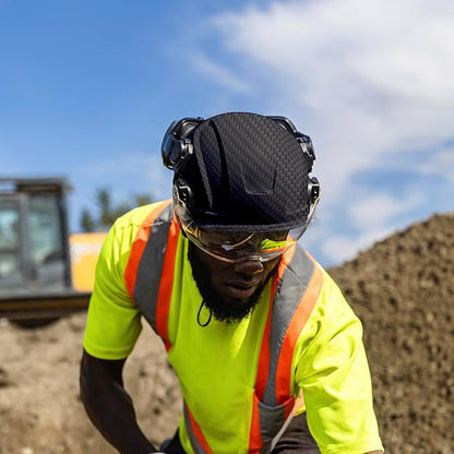 GE Safety Helmet: ANSI Type 2 Class G & E, Advanced Impact Technology, Ultra Comfortable Memory Foam, Heat Stress Reduction, Compatible with Accessories, Adjustable Size OSHA Approved