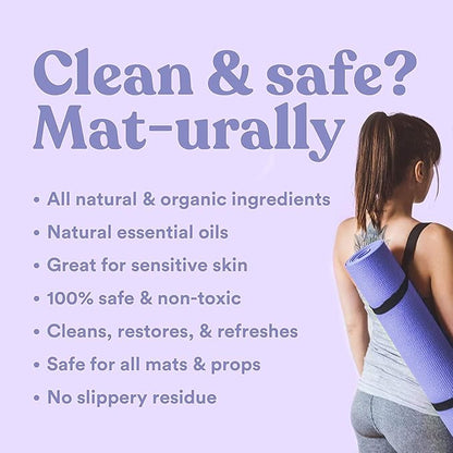 ASUTRA Yoga Mat Cleaner Spray Bundle (Peaceful Lavender), 4 fl oz (Pack of 2) - No Slippery Residue, Organic Essential Oils, Deep-Cleansing for Fitness Gear & Gym Equipment