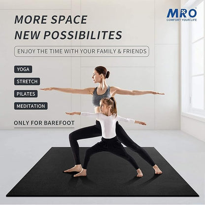 MRO Extra Large Yoga Mat, 12'x6'/9'x6'/7'x5'/6'x4' (9MM) Extra Wide and Thick Exercise Mats for Home Gym Workout, Non-Slip, Soft for Women and Men Fitness, Ideal for Barefoot Yoga, Pilates, stretching