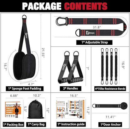 Pull Up Assistance Bands,Up to 300 lbs Assistance,Adjustable Heavy Duty 4 Resistance Bands for Pull up, with Feet/Knee Rest, Handle and Door Anchor for Home Gym Fitness Exercise Strength Training