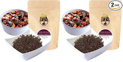 English Tea Store Loose Leaf, Czar Nicolas Russian Caravan Tea Pouches, 4 Ounce (Pack of 2)