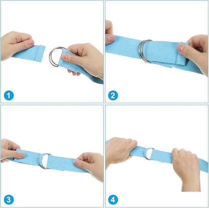 PATIKIL Yoga Strap for Stretching, Cotton Yoga Belt with Adjustable Metal D-Ring Buckle Stretch Band for Fitness Pilates