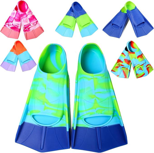 Kids Swim Fins,Short Comfortable Flippers for Lap Swimming and Training for Child,Girls,Boys,Beginners