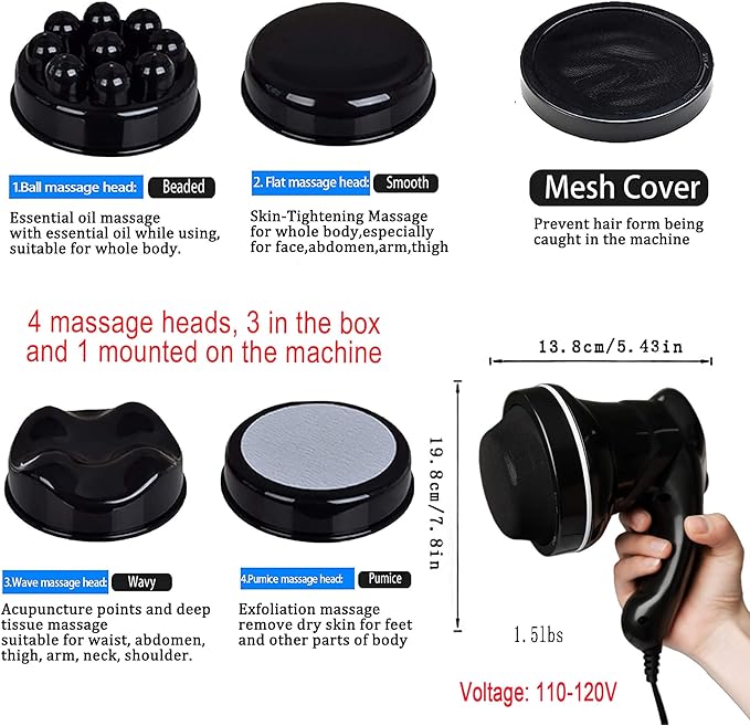 Body Sculpting Machine for Women - 6-Speed Cellulite Massage & Lymphatic Drainage Device with Lipo Roller, Handheld Home Use for Belly Fat, Stomach, Thighs & Buttocks Sculpting