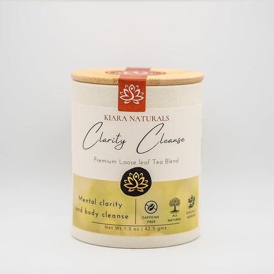 Kiara Naturals Loose Leaf Herbal Detox Tea, Clarity Cleanse - Moringa, Lemon & Mint, 1 Count, TEA, Plant-based, Caffeine-Free