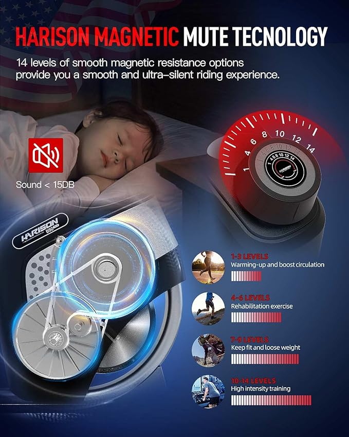 HARISON Magnetic Recumbent Exercise Bike, Recumbent bikes for Adult and Seniors, Recumbent Exercise bike for Home 350 lbs Capacity