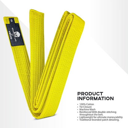 Karate Belt, All-Purpose Martial Arts Belt, Judo, Taekwondo Belt, Durable MMA Color Rank TKD Belt Size 0-6.