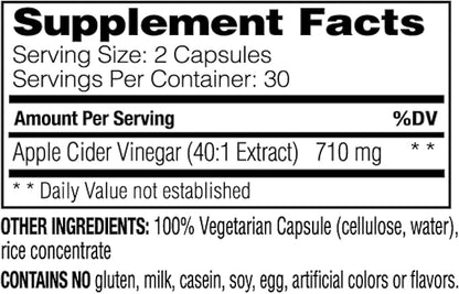 Enzymedica, Apple Cider Vinegar, Healthy Weight and Digestive Support, 60 Count
