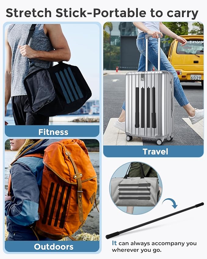 Yoga Stick, 5ft Exercise Stick for Mobility, Stretching Stick with Non-Slip Ends, Exercise Dowel for Pilates, Balance Pole and Stretch Bar for Stretching Equipment