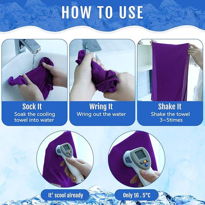 Hosuly 30 Pack Cooling Towels, 40"x12" Ice Breathable Soft Chilly Sweat Rag Microfiber Workout Rags for Gym Cooling Towels for Neck and Face for Yoga Golf Sport Running