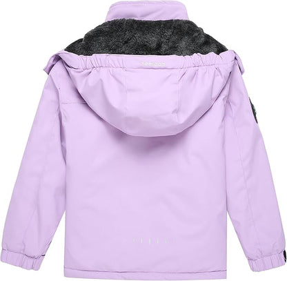 Keevoom Girl's Ski Jacket Winter Warm Thick Snow Coat Windproof Kids Outdoor Hooded Jackets