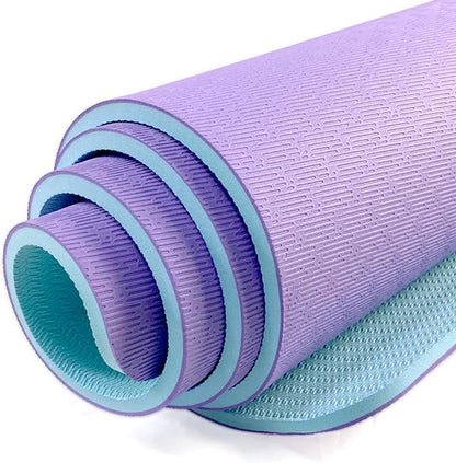 Hatha Yoga Extra Thick TPE Yoga Mat - 72"x 32" Thickness 1/2 Inch -Eco Friendly SGS Certified - With High Density Anti-Tear Exercise Bolster For Home Gym Travel & Floor Outside