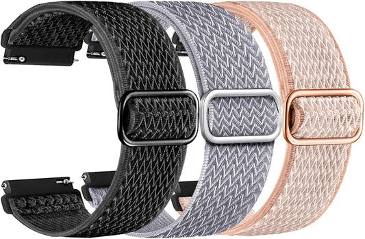 L70 Smart Watch Bands, 22mm Breathable Elastic Nylon Bands stretch for QONBINK L70, Jacoosa L70, ganopterygon L70, BHNYBWUL L70 Smartwatch Replacement Wristband Adjustable Straps (3-Pack)