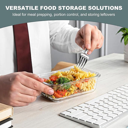 10 Pack Glass Food Storage Containers, Meal Prep Containers with Lids, Airtight Glass Lunch Boxes, Freezer, Oven, and Microwave Safe