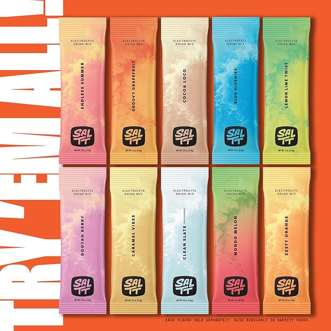 Keto Chow SALTT Electrolytes Powder Packets, Cherry Chill (30 Hydration Packets) - Magnesium, Potassium, Sodium, Trace Minerals - Vegan, Gluten Free, Sugar Free - Travel Essentials - Made in USA