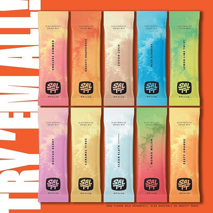 Keto Chow SALTT Electrolytes Powder Packets, Cherry Chill (30 Hydration Packets) - Magnesium, Potassium, Sodium, Trace Minerals - Vegan, Gluten Free, Sugar Free - Travel Essentials - Made in USA