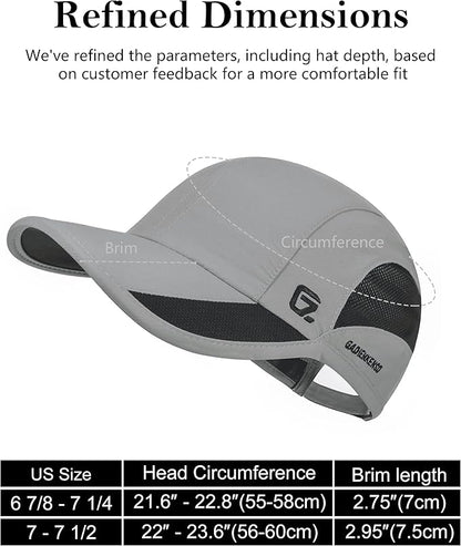 GADIEMKENSD Quick Dry Run Hat Cooling Breathable Mesh