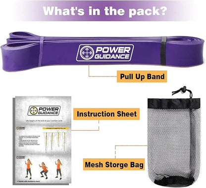 POWER GUIDANCE Pull Up Assist Bands - Stretch Resistance Band - Mobility Band - Powerlifting Bands - by Perfect for Body Stretching, Powerlifting, Resistance Training