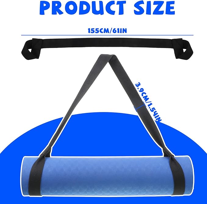 Black Yoga Mat Sling 1 Pcs Multi-purpose Straps Easy-Cinch Yoga Mats Holder Adjustable Strap Hands-Free Easy to Carry for Carrier and Organizing - Mat Not Included