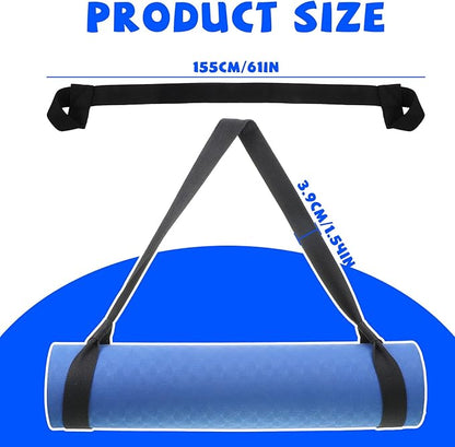 Black Yoga Mat Sling 1 Pcs Multi-purpose Straps Easy-Cinch Yoga Mats Holder Adjustable Strap Hands-Free Easy to Carry for Carrier and Organizing - Mat Not Included