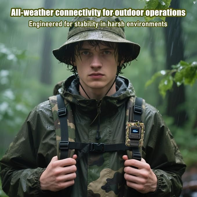 2Pcs 4G Camo Walkie Talkie for Adults,Long Range 4G 1000 Mile Rechargeable Two-Way Radios 3-Day Battery Runtime Ideal for Hiking,Camping,Work,and Emergency Use Portable Two-Way Outdoor Radio(SIM Card)