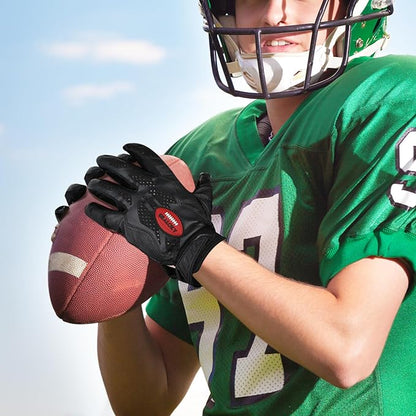 Football Gloves, Youth Football Gloves, Silicone Sticky Grip Football Gloves Men Women, Adult Football Gloves, Kids Football Gloves for Boys Girls, Football Receiver Gloves
