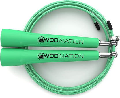 WOD Nation Adjustable Speed Jump Rope For Men, Women & Children - Blazing Fast Fitness Skipping Rope Perfect for Boxing, MMA, Endurance