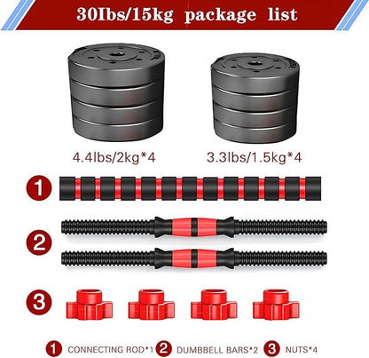 Adjustable-Dumbbells-Sets,Free Weights-Dumbbells Set of 2 Convertible To Barbell A Pair of Lightweight for Home Gym,Women and Men Equipment