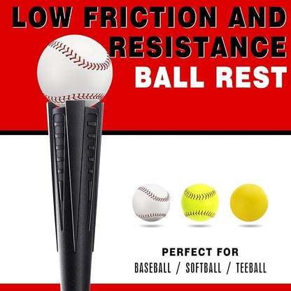 4-Prongs Ball Rest Batting Tee for Baseball and Softball， 23" to 44" Adjustable Baseball Tees for Hitting，Heave Duty Base Baseball Tee （No Included The Baseball）