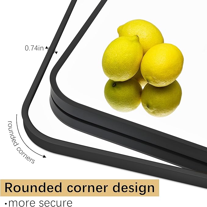 30" x 60"Bathroom Mirror, Matte Black Wall Mirror with Metal Frame, Decorative Rectangular Vanity Mirror for Bedroom Bathroom Living Room Entryway (Horizontal)