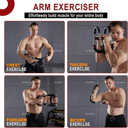 HOTWAVE Twister Arm Exerciser,Adjustable Spring Workout Bar, Forearm Triceps Chest Enhanced Exercise Strengthener,Portable Home Fitness Equipment