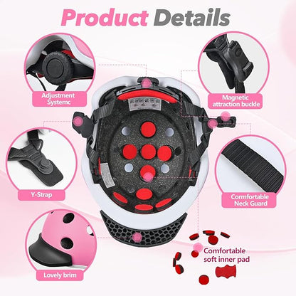 Kids Bike Helmet for 5-8-14 Kids Skateboard Helmet Boys Girls Child Youth Adjustable Lightweight Ventilation and Multi-Sports Scooter Cycling Roller Balance Bike