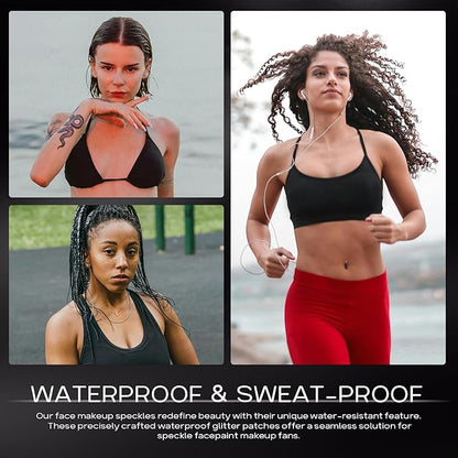 Glitter Freckles Face Tattoo, Gold+Silver Speckles Makeup Patches, Glitter Freckles,10pcs