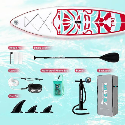 FunWater Inflatable Ultra-Light Stand Up Paddle Board for All Skill Levels with Premium SUP Paddleboard Accessories,Non-Slip Comfort Deck for Youth & Adults