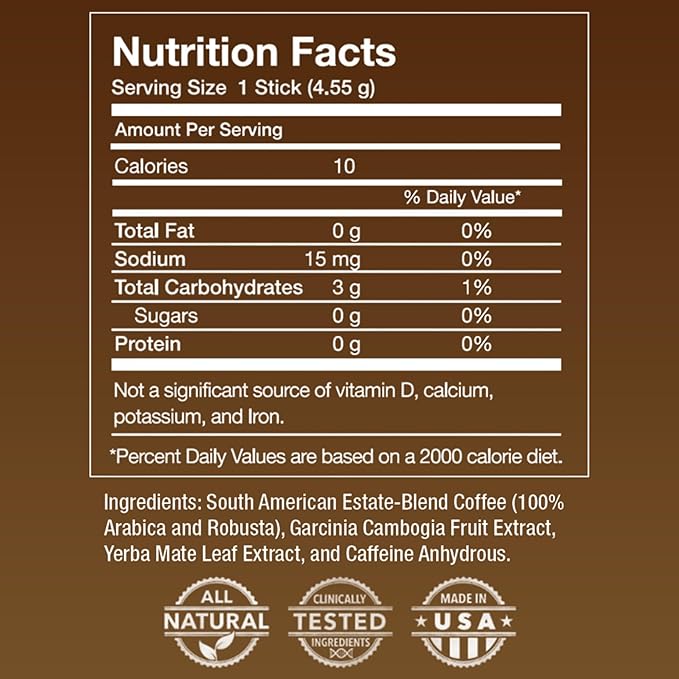 Javita Burn + Control Instant Coffee w Weight Management Herbs: Garcinia Cambogia & Yerba Mate - Slim Coffee with Help of Exercise, Keto Coffee for Diet Support, 1 box - 24 (4.55g) Sticks