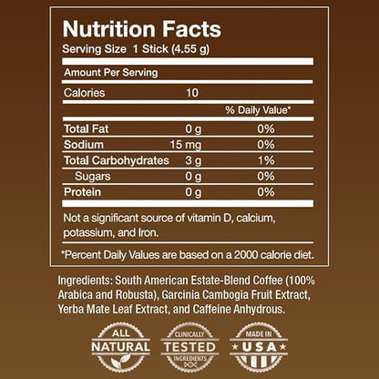 Javita Burn + Control Instant Coffee w Weight Management Herbs: Garcinia Cambogia & Yerba Mate - Slim Coffee with Help of Exercise, Keto Coffee for Diet Support, 1 box - 24 (4.55g) Sticks