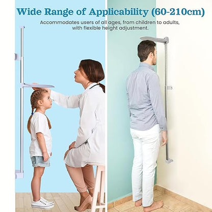 Extra-Wide High Accuracy Digital Physician Scale (440 lb / 200 kg Capacity) + Professional Wall-Mounted Stadiometer (24-82 in / 60-210 cm) - Ideal for Home, Office, Hospital, Gym & Bariatric Use