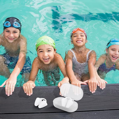2 Pack Nose Plugs for Swimming for Adults and Kids (Age 7-12), Waterproof Soft Silicone Swimming Protectors Nose Block Nostril Plugs for Swimmers Surfers Water Sports